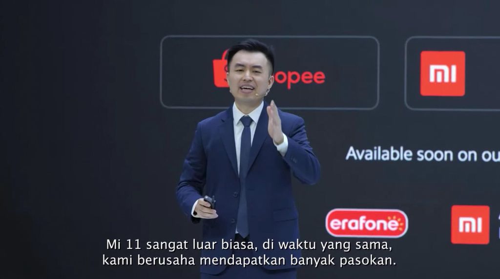 Direktur Xiaomi Indonesia Alvin Tse dalam acara peluncuran ponsel Mi 11, Selasa (16/3/2021), mengatakan, pihaknya mengalami gangguan suplai yang menyebabkan stok ponsel Mi 11 terbatas.