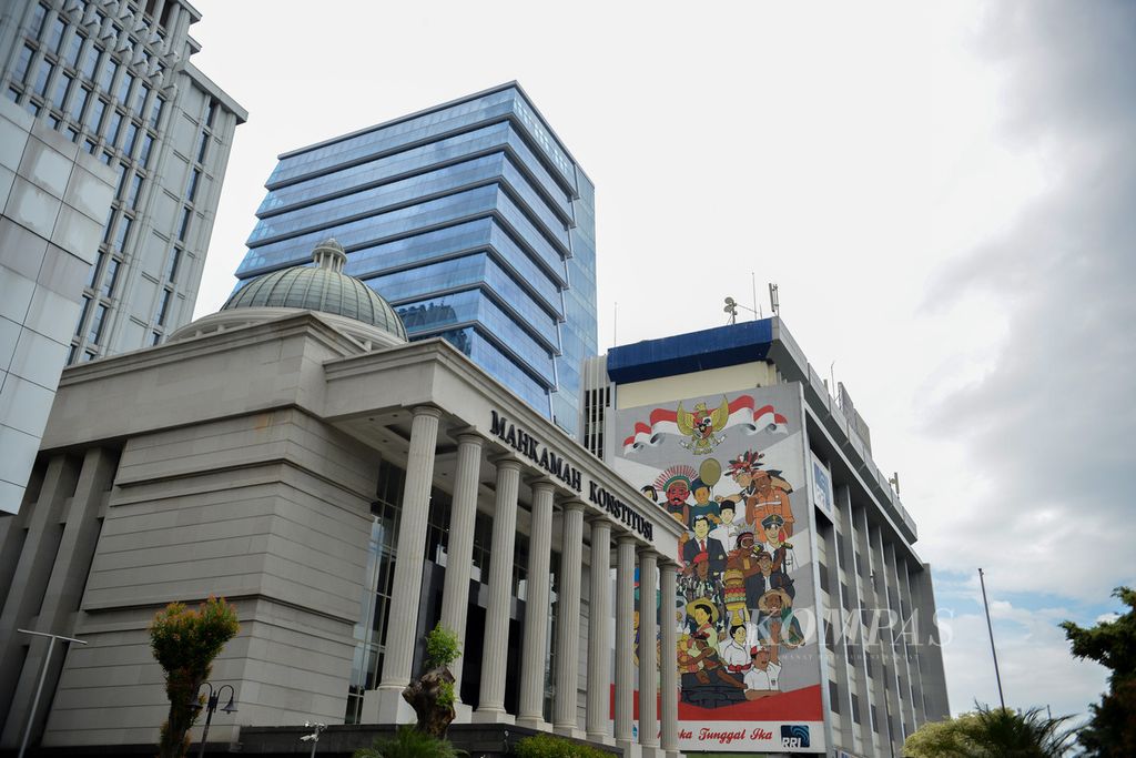 Gedung Mahkamah Konstitusi di Jalan Medan Merdeka Barat, Jakarta Pusat, Jumat (10/2/2023).