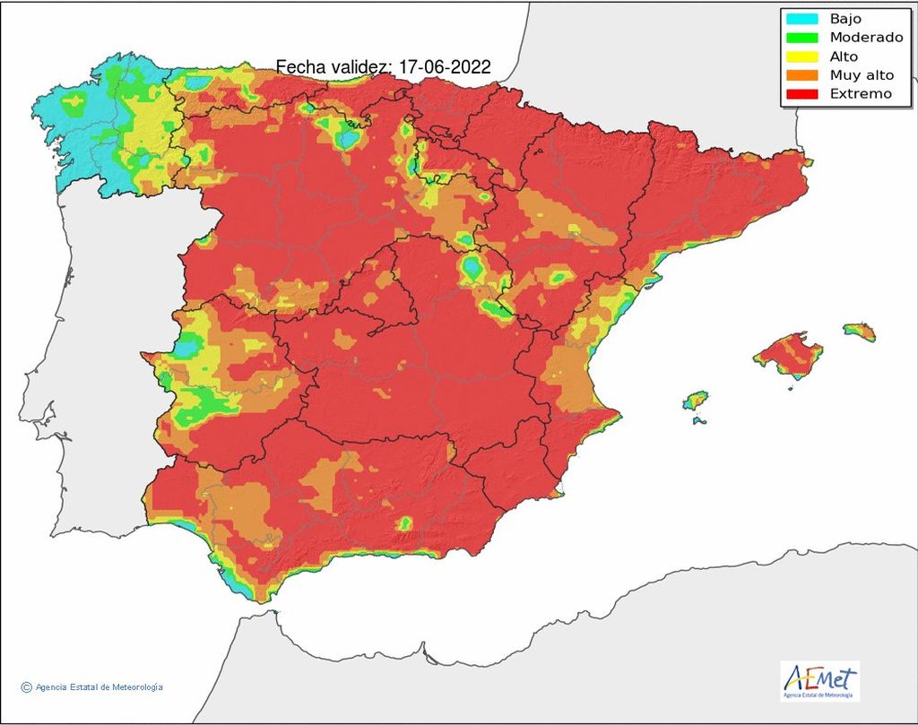 Peringatan gelombang panas di Spanyol. 