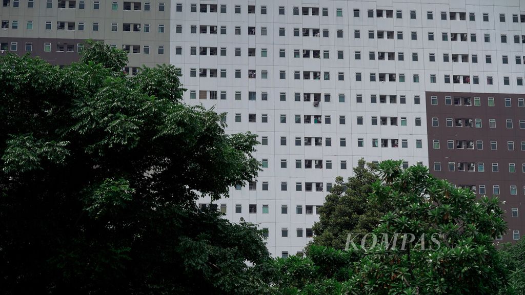 Apartemen Nuansa Pondok Kelapa di Jakarta Timur, Jumat (19/3/2021).