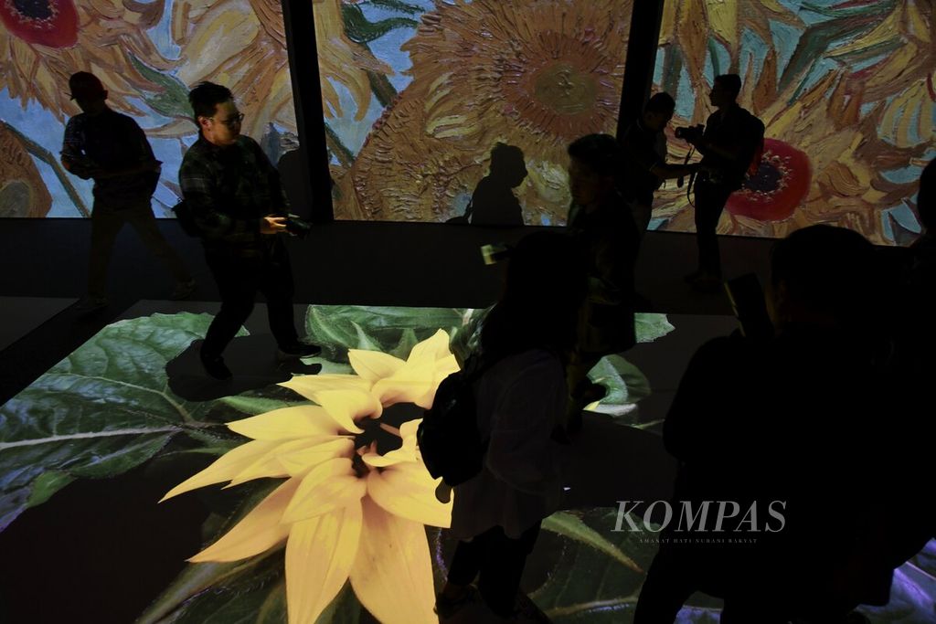 The Van Gogh Alive exhibition showcases works projected on walls and floors.
