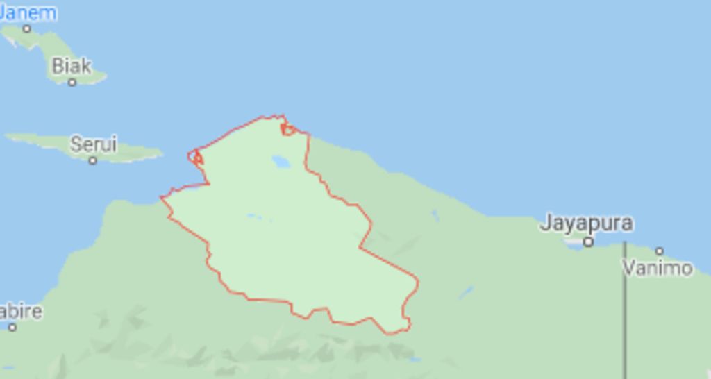 Peta lokasi Kabupaten Mamberamo, Papua