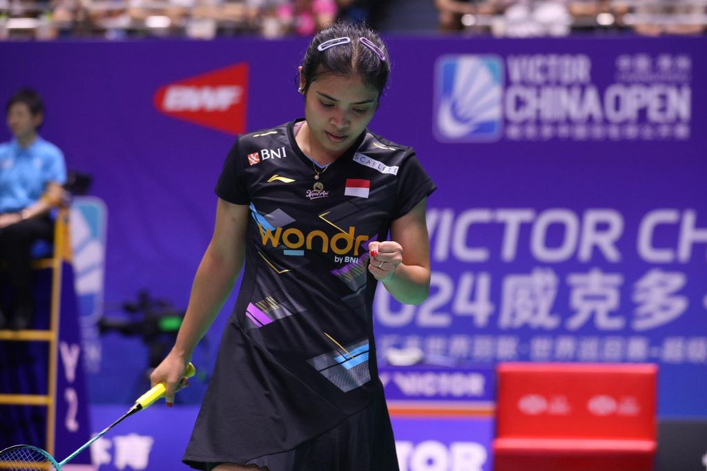 Gregoria Mariska Tunjung kalah dari pemain India, Malvika Bansod, pada babak pertama China Terbuka. Pada pertandingan di Changzhou Olympic Sports Centre, Rabu (18/9/2024), Gregoria kalah dengan skor 24-26, 19-21.