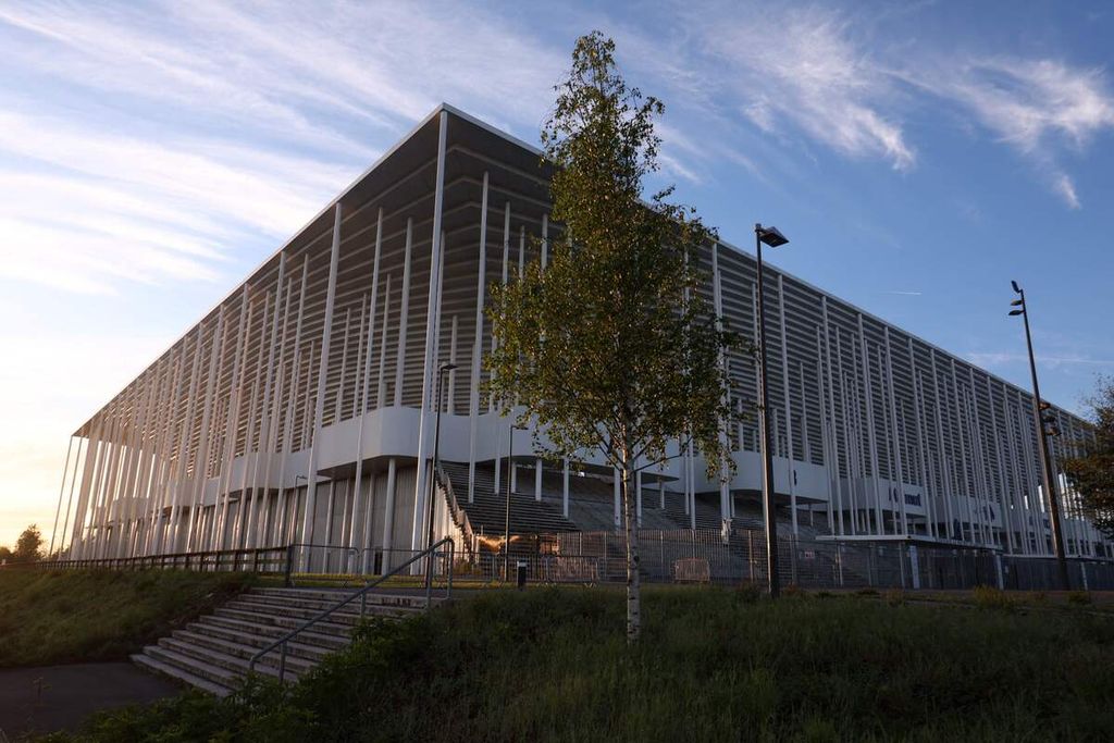 Stadion Matmut Atlantique di Bordeaux, Perancis, dalam foto tanggal 14 April 2024. Markas tim sepak bola FC Girondis de Bordeaux L2 tersebut akan menjadi salah satu arena pertandingan sepak bola pada Olimpiade Paris 2024.