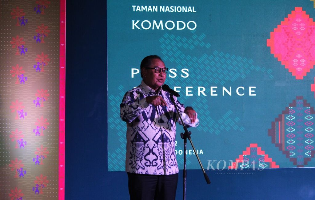 Wakil Gubernur Nusa Tenggara Timur Josef Nae Soi di Gedung Manggala Wanabakti Kementerian Lingkungan Hidup dan Kehutanan, Jakarta, Senin (27/6/2022).