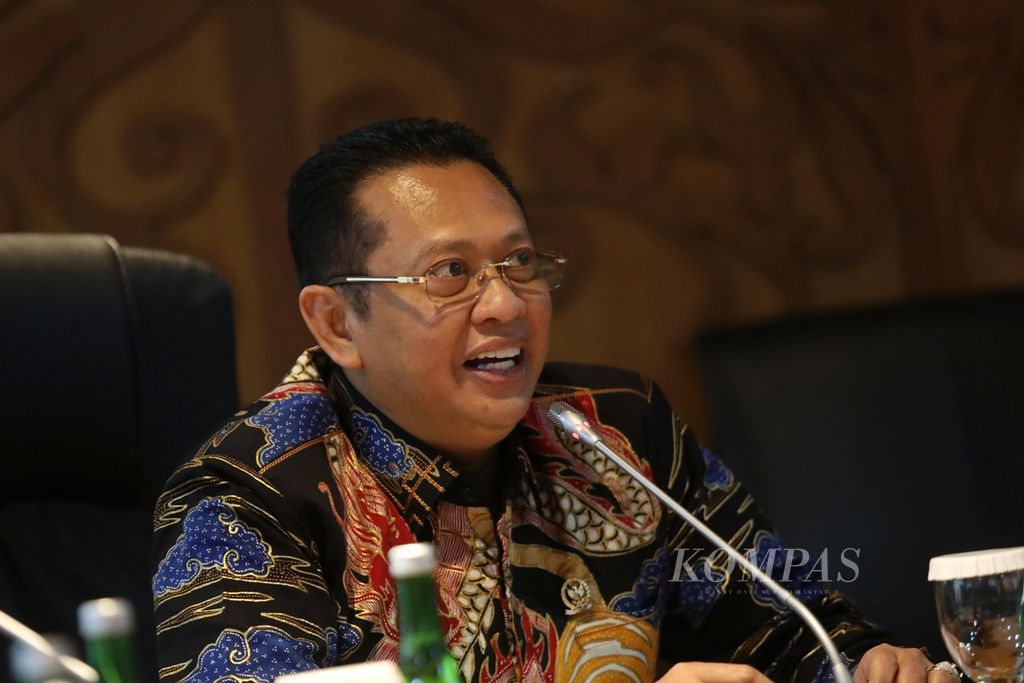 Ketua MPR Bambang Soesatyo memimpin Rapat Pimpinan MPR di Kompleks Gedung Parlemen, Senayan, Jakarta, Rabu (9/10/2019). 
