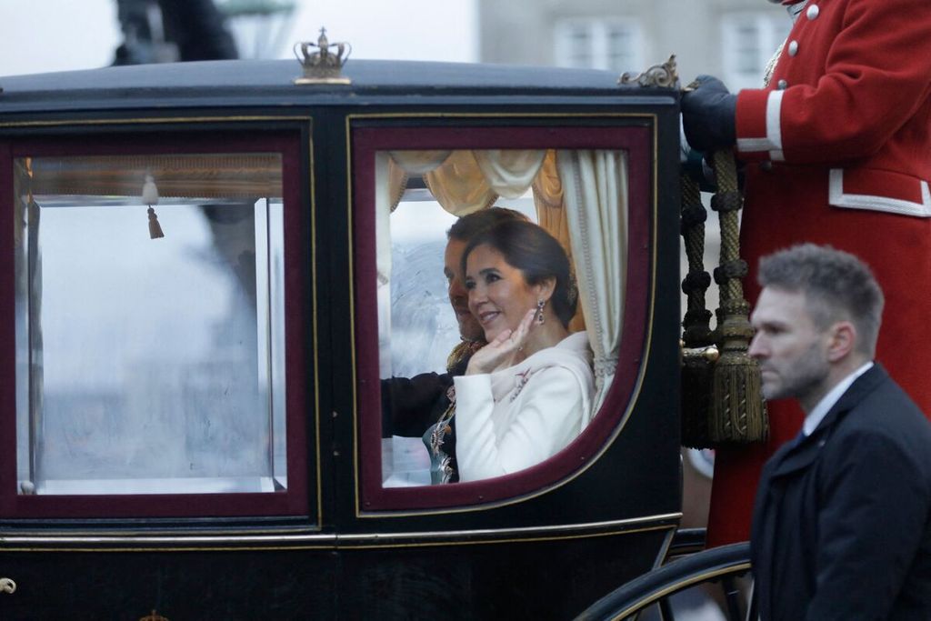 Ratu Mary selepas diumumkan sebagai monarki baru pada Minggu (14/1/2024) di Istana Christiansborg,  Kopenhagen, Denmark. 