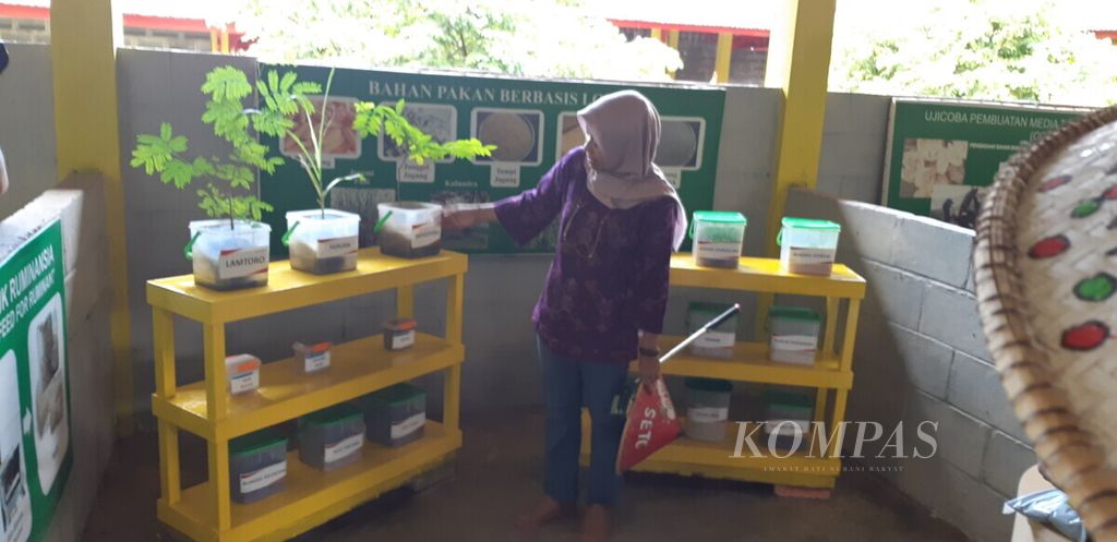 Koordinator CSR PPK Sampoerna Sri Widowati Sugih Hastuti memperlihatkan ruang pelatihan pertanian.