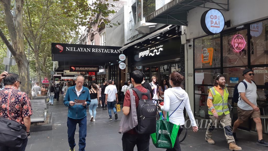 Restoran Nelayan, salah satu restoran Indonesia di sekitar kawasan Melbourne CBD, Melbourne, Australia, Kamis (29/2/2024).