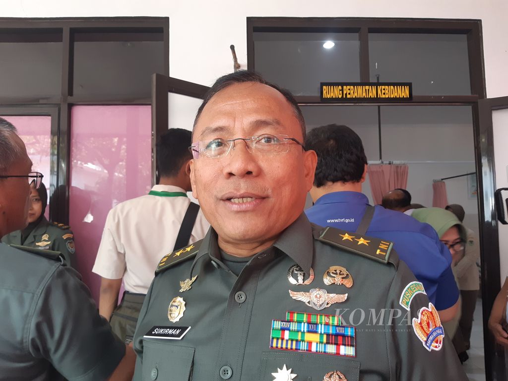 Kepala Pusat Kesehatan TNI Angkatan Darat Mayor Jenderal Sukirman saat ditemui di Kota Cimahi, Jawa Barat, Senin (23/10/2023).