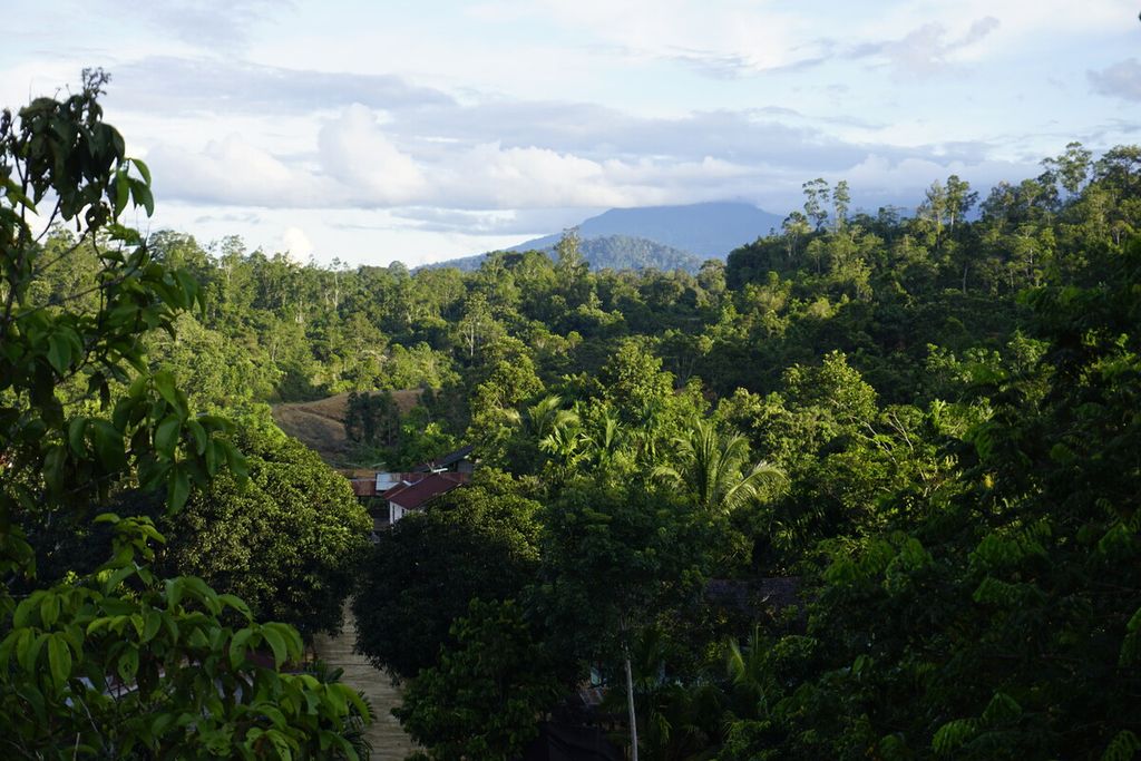 Desa Liu Mulang dan Desa Long Tuyoq, Kecamatan Long Pahangai, Mahakam Ulu, Kalimantan Timur, berada di tengah rapatnya hutan, Kamis (12/12/2019).