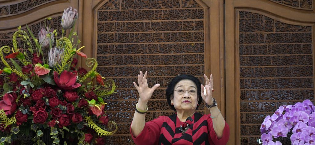 Ketua Umum PDI-P Megawati Soekarnoputri ketika menerima wawancara khusus harian <i>Kompas </i>di kediamannya di Jalan Teuku Umar, Jakarta, Senin (9/1/2023).