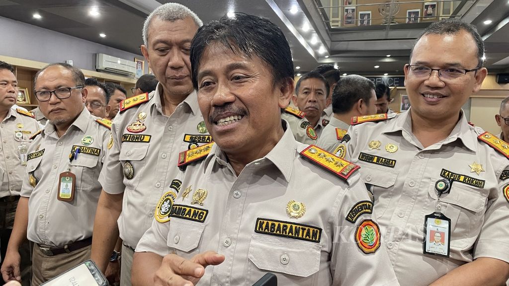 Kepala Badan Karantina Pertanian Kementerian Pertanian Bambang saat ditemui di kantornya di Jakarta, Rabu (26/7/2023)