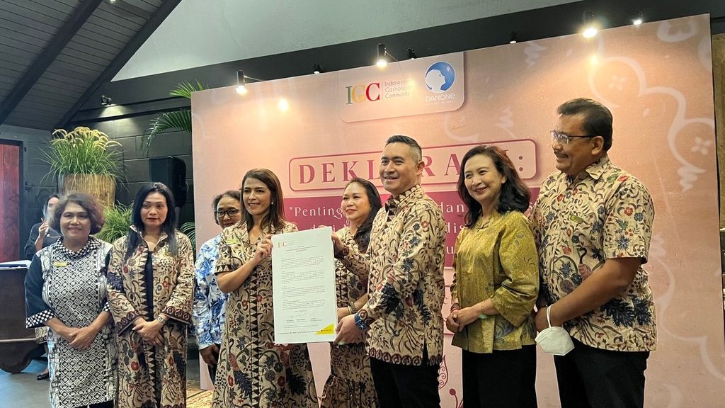 Kegiatan Deklarasi Konsensus Nutrisi dan Hidrasi Berbasis Makanan Tradisional untuk Pencegahan <i>Stunting</i> di Jakarta, Senin (17/10/2022).