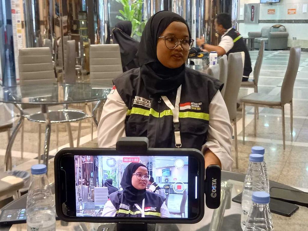Irfa Numa saat diwawancarai di Hotel Arkan Bakkah, Sektor 1 Daerah Kerja (Daker) Mekkah, Arab Saudi, Kamis (15/6/2023). 