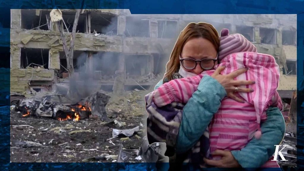 Presiden Ukraina Volodymyr Zelenskyy menuduh Rusia melakukan kejahatan perang dengan menjatuhkan rudal di rumah sakit ibu dan anak di kota pelabuhan Mariupol, 9 Maret 2022.