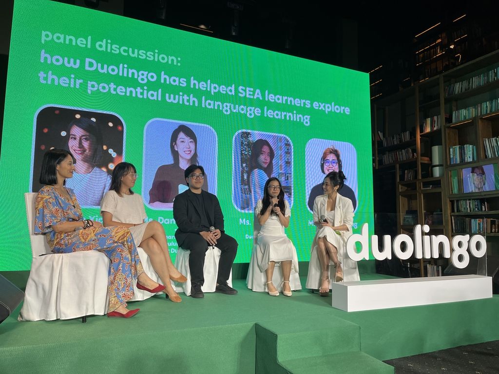Suasana konferensi pers Duolingo, Kamis (12/10/2023), di Ho Chi Minh, Vietnam.