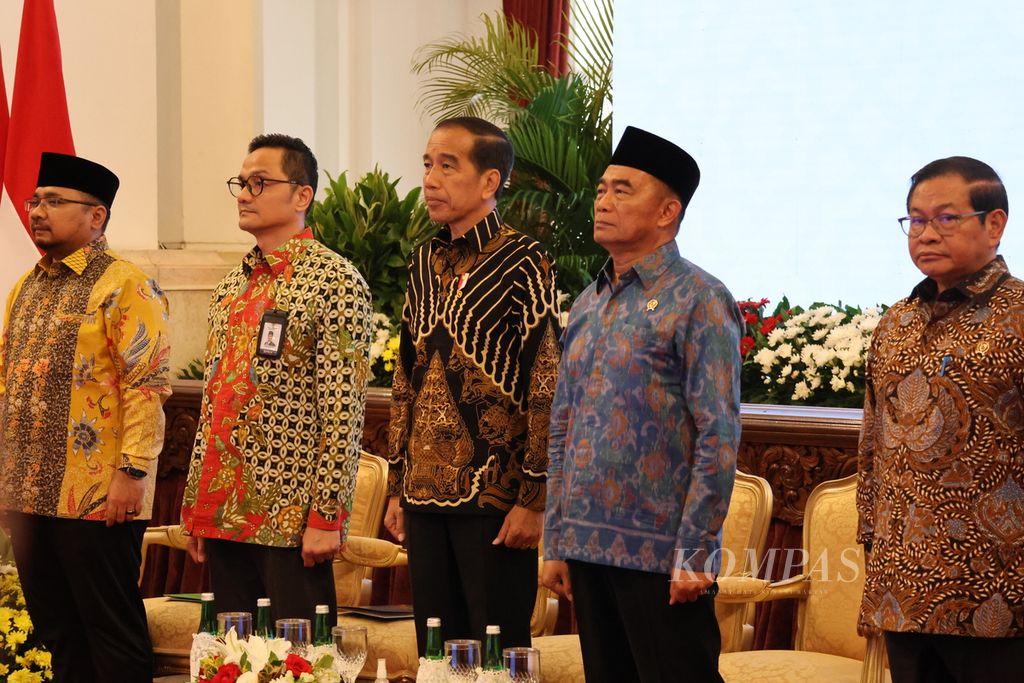 Presiden Joko Widodo di Istana Negara, Jakarta, Selasa (12/12/2023). 