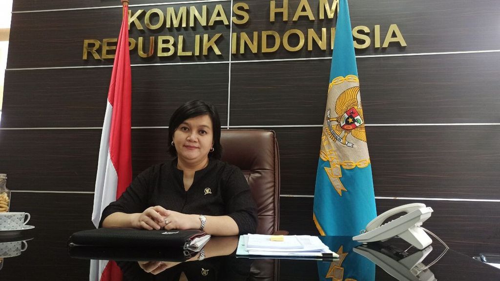 Chairman of Komnas HAM Atnike Nova Sigiro when met in his office, Tuesday (17/1/2023).