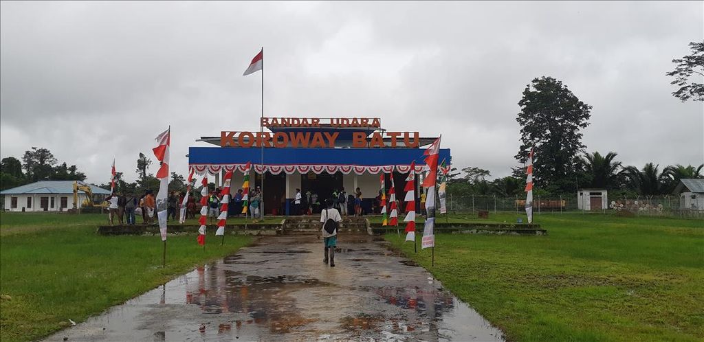 Bandar Udara Koroway Batu, Boven Digoel, Papua, Rabu (7/8/2019).