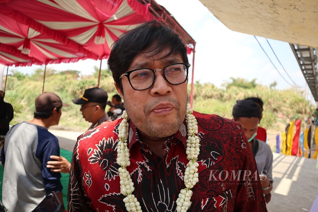 Ketua DPD PDI Perjuangan Jawa Barat Ono Surono saat diwawancarai di Kabupaten Cirebon, Jabar, Sabtu (28/9/2019).