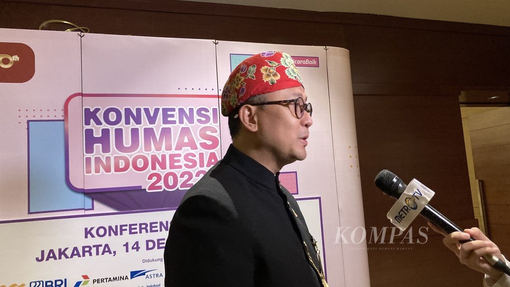 Ketua Umum Perhimpunan Hubungan Masyarakat Indonesia (Perhumas) Boy Kelana Soebroto di Jakarta, Rabu (14/12/2022).