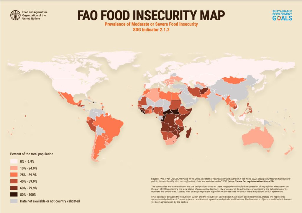 Tangkapan layar Peta Kerawanan Pangan FAO.