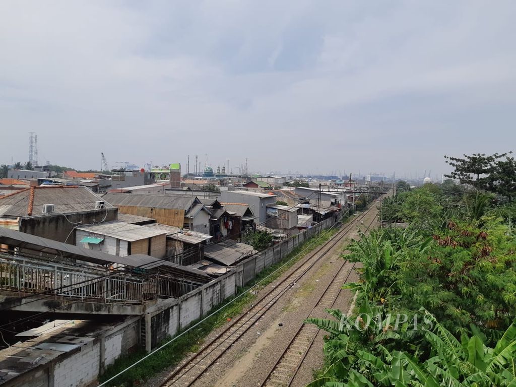 Kondisi Kampung Bahari, Tanjung Priok, Jakarta Utara, pada Rabu (16/3/2022) siang. Kampung tersebut selama ini dikenal sebagai sarang narkoba.