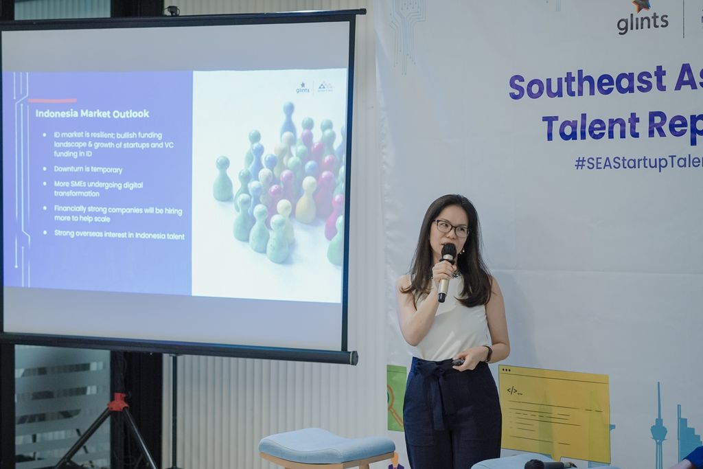 Partner di Monks Hill Ventures, Susli Lie, saat menghadiri acara buka bersama dan peluncuran laporan Tren Talenta Start Up Asia Tenggara 2023, Kamis (13/4/2023), di Jakarta.
