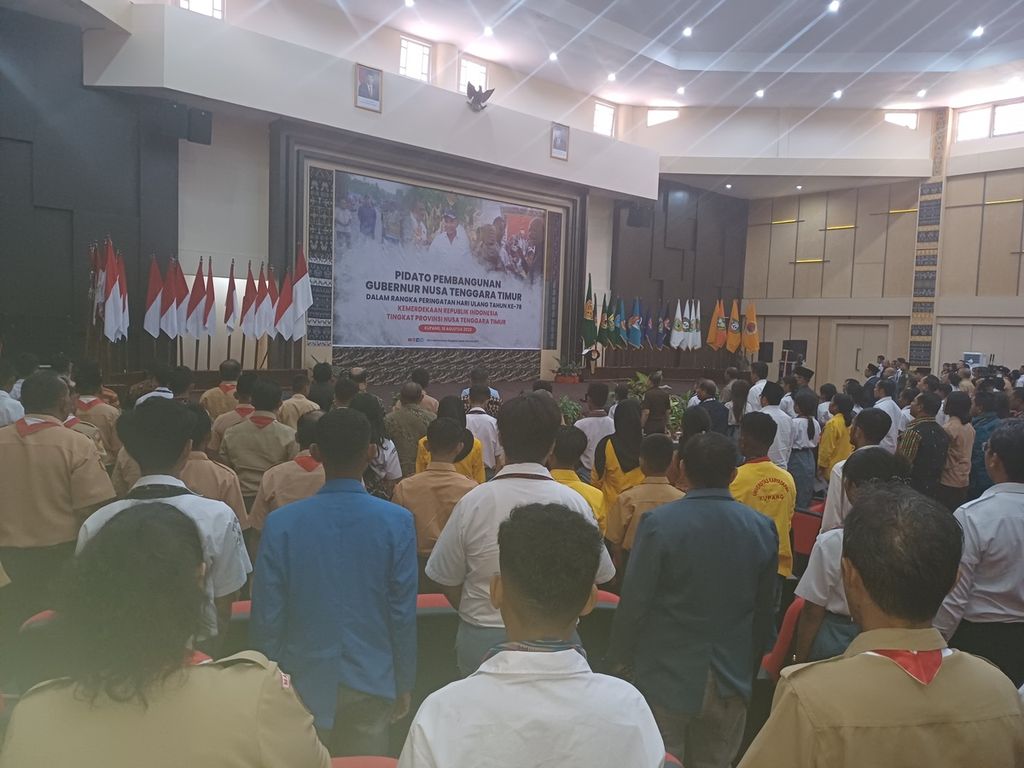 Pidato Gubernur NTT pada peringatan HUT Kemerdekaan Ke-78 RI di Kupang, Rabu (16/8/2023). Pada kesempatan itu, Gubernur menyampaikan sejumlah keberhasilan bidang pembangunan,dan mohon pamit kepada semua pihak yang telah bekerja sama selama lima tahun kepemimpinannya.