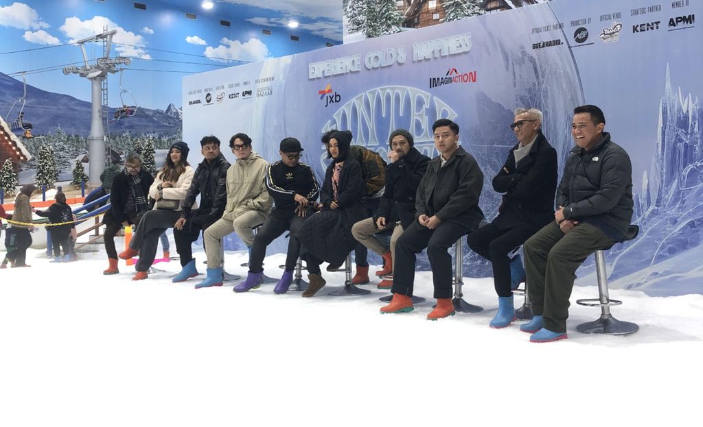 The atmosphere of the Winter Concert press conference at Trans Snow World Bintaro, South Tangerang, Tuesday (7/5/2024).