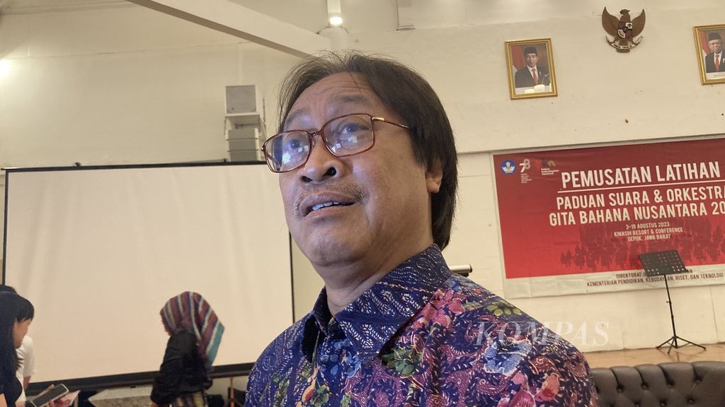 Musisi sekaligus salah satu narasumber Gita Bahana Nusantara (GBN) 2023, Purwacaraka, di Depok, Kamis (10/8/2023).