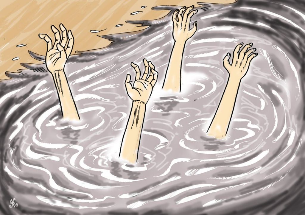 Illustration of drowning