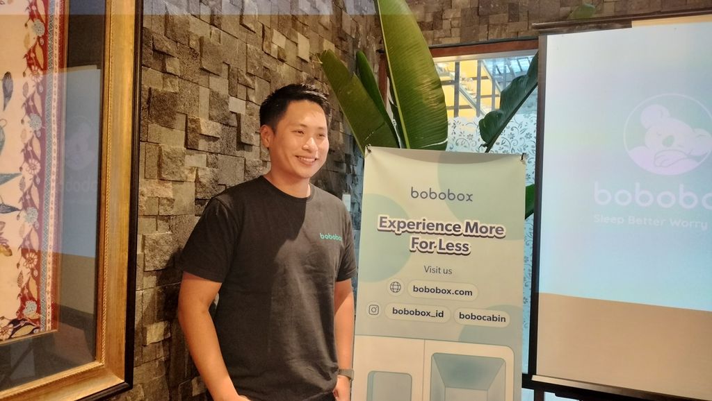 CEO Bobobox saat pemaparan rencananya untuk 2023, di kawasan Menteng, Jakarta Pusat, Rabu (14/12/2022).