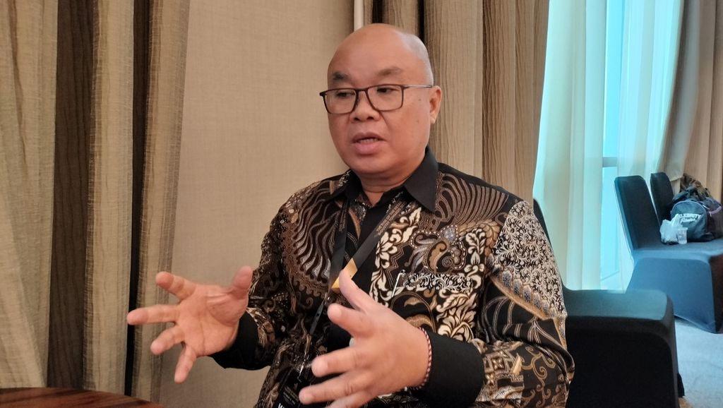 Ketua Umum DPP APPBI Alphonzus Widjaja tengah memaparkan kondisi mal di Jakarta dan upaya bangkitnya, di Jakarta Selatan, Kamis (13/10/2022).