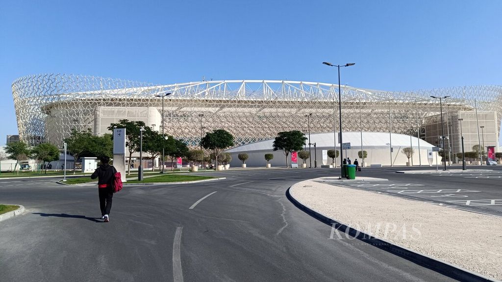 Kemegahan Stadion Ahmad bin Ali, Al Rayyan, Qatar, Senin (15/1/2024).