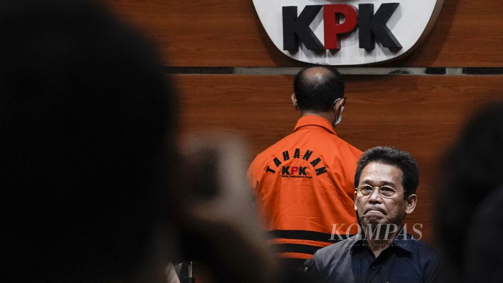 Wakil Ketua KPK Johanis Tanak saat konferensi pers dan ekspos tersangka Hakim Agung Gazalba Saleh di Komisi Pemberantasan Korupsi (KPK), Jakarta, Kamis (8/12/2022).
