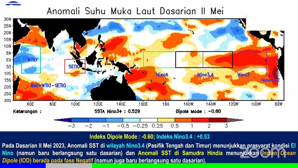 Anomali Suhu Muka Laut Dasarian II Mei 2023