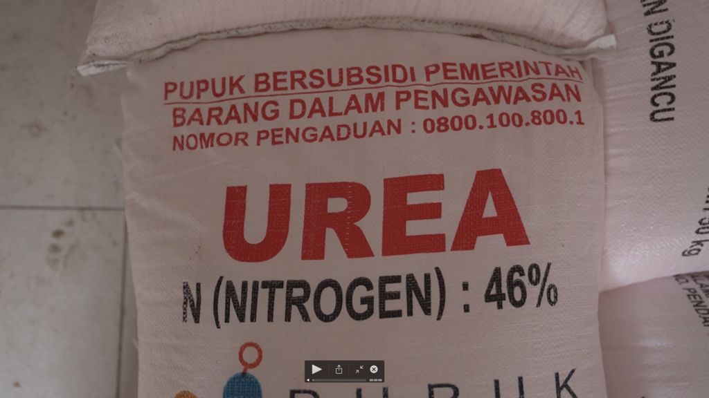 Subsidized Urea fertilizer made by PT Pupuk Indonesia.