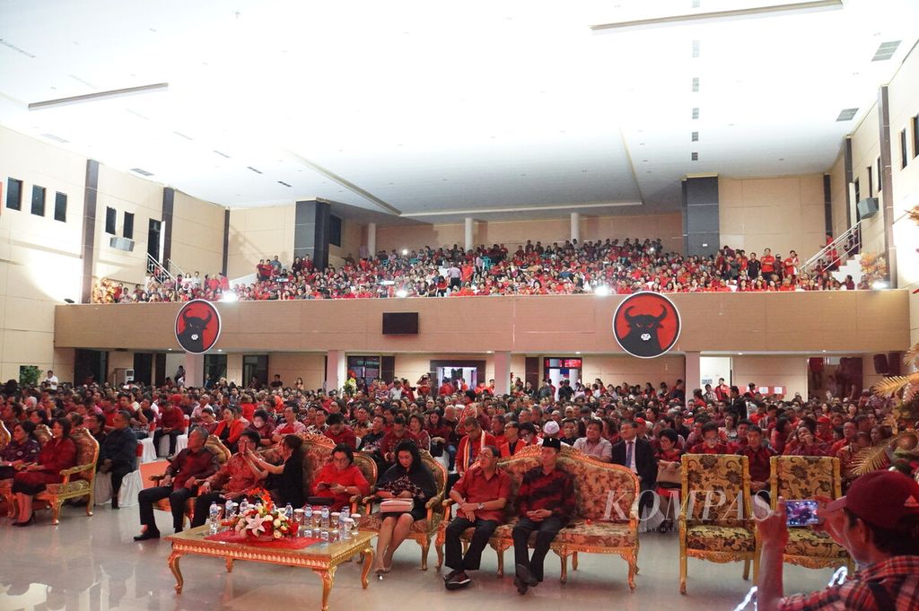 Acara Natal Dewan Pengurus Daerah (DPD) Partai Demokrasi Indonesia Perjuangan (PDI-P) Sulawesi Utara di Manado, Sabtu (18/1/2020), dihadiri ribuan kader.