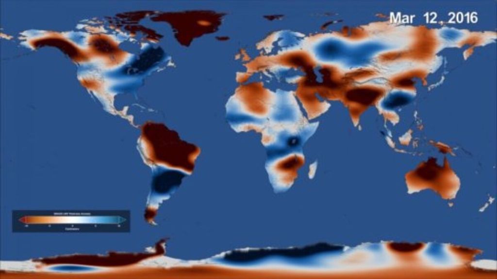 Ketersediaan air tawar telah berubah secara global. Warna biru menunjukkan adanya penambahan air, sebaliknya coklat ke merah kekurangan air. Perubahan iklim menjadi salah satu pemicunya.