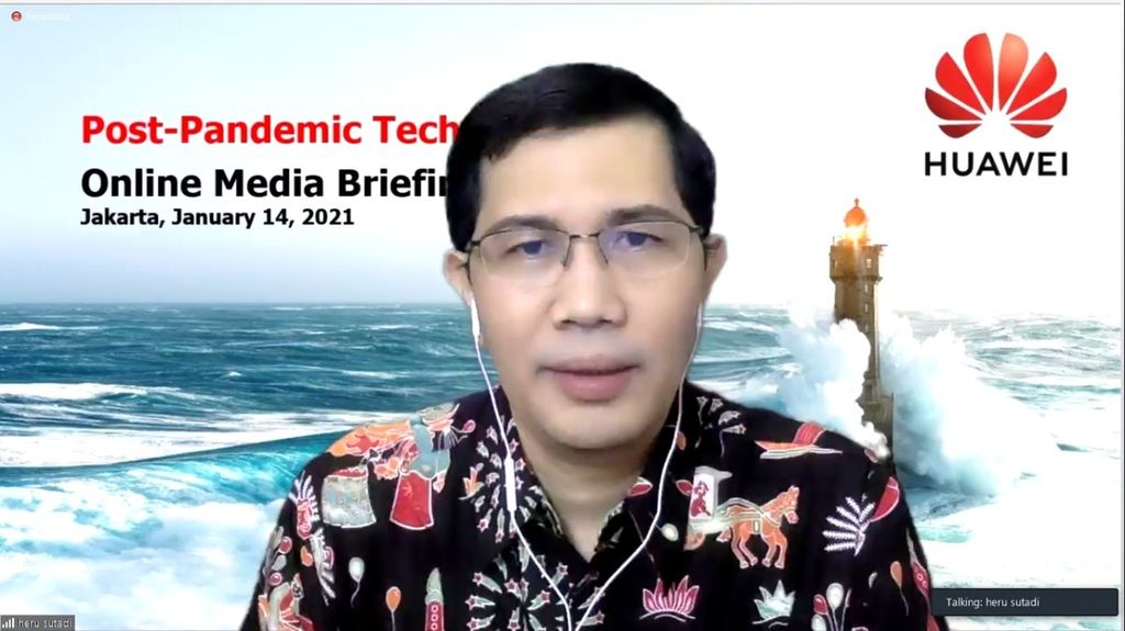 Executive Director of Indonesia ICT Institute Heru Sutadi pada diskusi daring "Post-pandemic Tech Optimism", Kamis (14/1/2021).