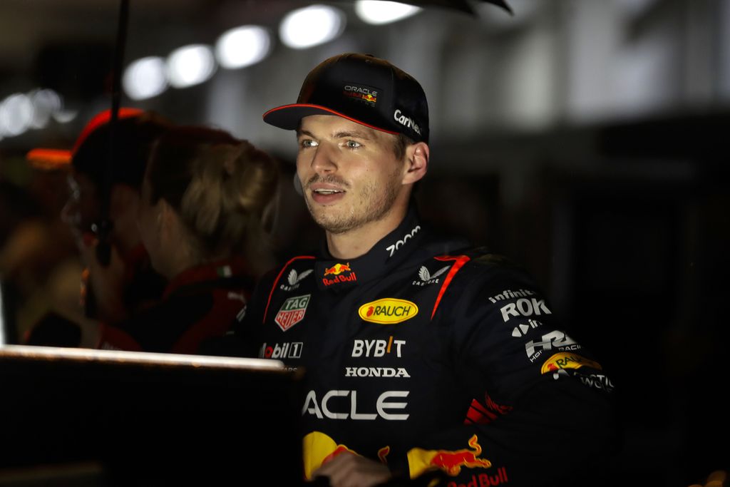 Pebalap Red Bull, Max Verstappen, berbicara kepada media usia berhasil meraih posisi <i>pole</i> di balap Formula 1 seri Brasil, Sabtu (4/1/2023)  dini hari WIB. 