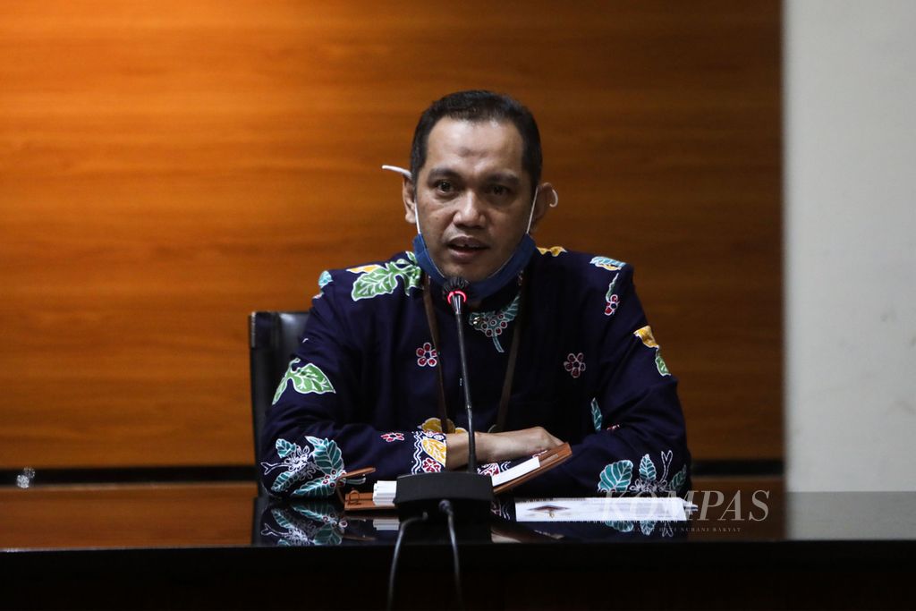 Wakil Ketua Komisi Pemberantasan Korupsi (KPK) Nurul Ghufron saat konferensi pers di Gedung KPK, Jakarta, Kamis (22/4/2021).