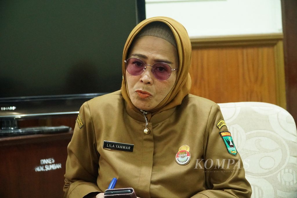 Kepala Dinkes Sumatera Barat Lila Yanwar ketika ditemui di ruangannya, Padang, Sumbar, Senin (24/10/2022).