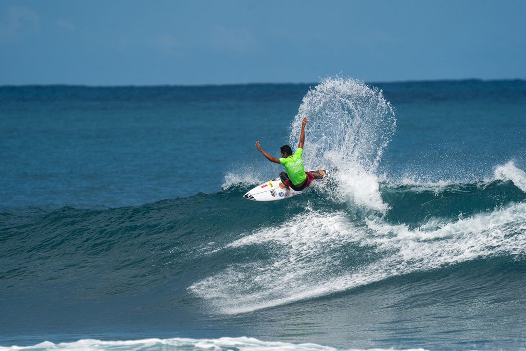 Peselancar Indonesia, Rio Waida, tampil dalam ajang kualifikasi Olimpiade Paris 2024, International Surfing Association (ISA) World Surfing Games 2024, di Arecibo, Puerto Rico, yang dimulai sejak 23 Februari.