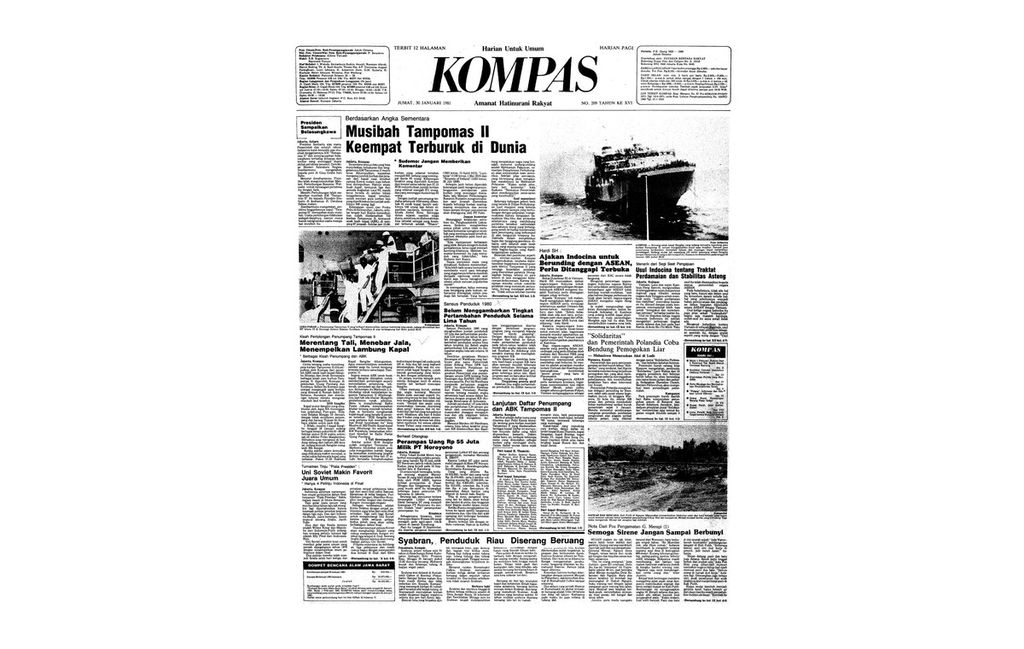 KM Tampomas II terbakar dan tenggelam saat perjalanan ke Makassar dari Jakarta. Dari sedikitnya 1.184 penumpang dan awak, baru dipastikan 755 yang selamat. Salah satu kecelakaan maritim terparah dalam sejarah.