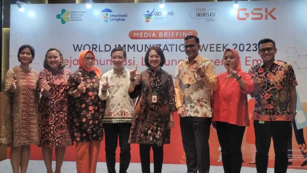 Pertemuan media dalam rangka Pekan Imunisasi Dunia 2023 di Jakarta Pusat, Senin (8/5/2023).