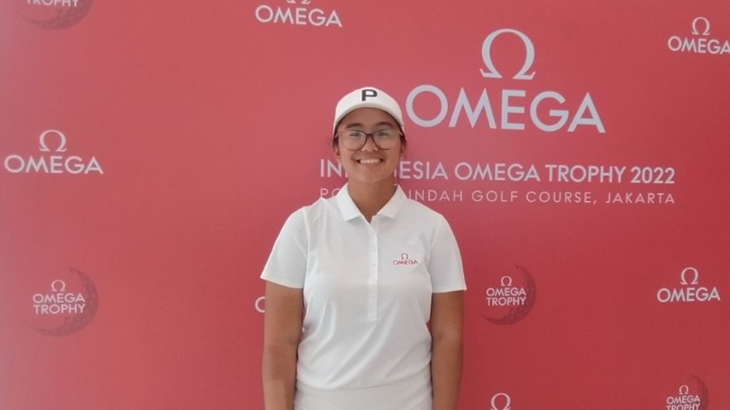 Putri Aisyah Amani turut serta dalam Turnamen Indonesia Omega Trophy 2022 yang diselenggarakan di lapangan golf Pondok Indah, Jakarta Selatan, Sabtu (8/10/2022).