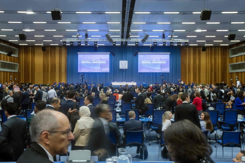 Pembukaan Sidang Ke-67 Konferensi Umum Badan Tenaga Atom Internasional (IAEA), Senin (25/9/2023) di Vienna, Austria. Dalam sidang yang berlangsung sampai Jumat (29/9/2023) itu, Indonesia terpilih menjadi salah satu anggota Dewan Gubernur IAEA.